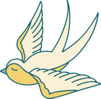 tattoo style icon of a swallow png