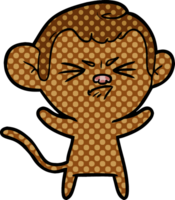 singe agacé de dessin animé png