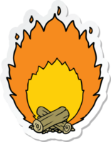 sticker of a cartoon blazing camp fire png