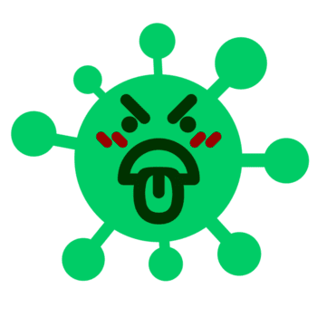 vírus enojado saindo da língua png