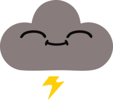 plat Couleur rétro dessin animé de une orage nuage png