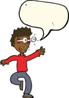 cartoon terrified man with eyes popping out with thought bubble png