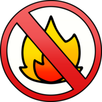 Gradient schattiert Karikatur von ein Nein Feuer erlaubt Zeichen png