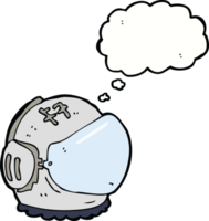 casco de astronauta de dibujos animados con burbuja de pensamiento png