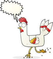 mano disegnato discorso bolla cartone animato pollo in esecuzione png