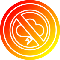 Nein Stürme kreisförmig Symbol mit warm Gradient Fertig png