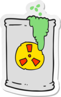 klistermärke av en tecknad serie radioaktiv avfall png