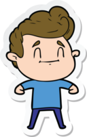 sticker of a happy cartoon man png