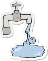 sticker of a cartoon running faucet png