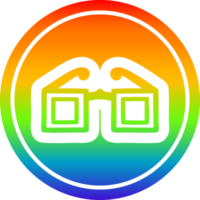 square glasses circular icon with rainbow gradient finish png