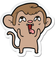 adesivo de um macaco de desenho animado louco png