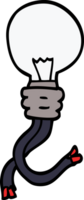 cartoon doodle electric light bulb png