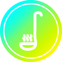 soup ladle circular icon with cool gradient finish png