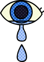 comic book style cartoon of a crying eye png