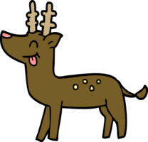 cartoon doodle happy deer png