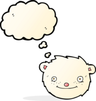 cartoon polar bear head with thought bubble png