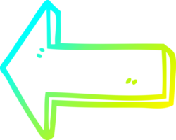 cold gradient line drawing of a cartoon directing arrow png