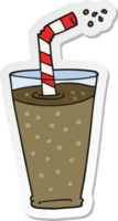 sticker of a cartoon fizzy drink in glass png