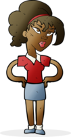 cartoon woman with hands on hips png