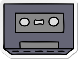 hand drawn sticker cartoon doodle of a sticker cassette tape png