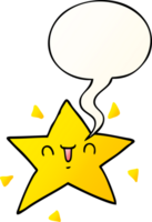tecknad serie Lycklig stjärna med Tal bubbla i slät lutning stil png