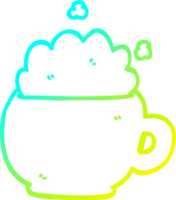 cold gradient line drawing of a cartoon frappacino png