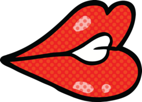 comic book style cartoon pouting lips png