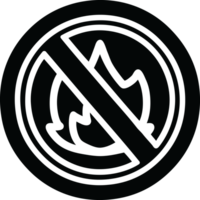 Nej lågor ikon symbol png