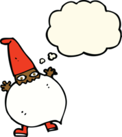 cartoon tiny santa with thought bubble png