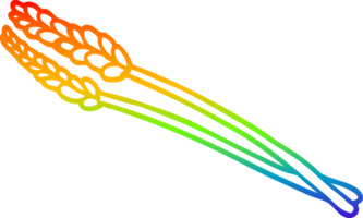 rainbow gradient line drawing of a cartoon wheat png