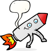 cartoon happy rocket with speech bubble png