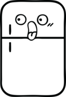 line drawing cartoon of a fridge  zer png