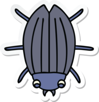 sticker of a quirky hand drawn cartoon beetle png