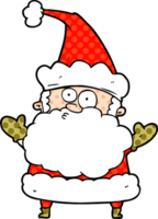 cartoon confused santa claus shurgging shoulders png