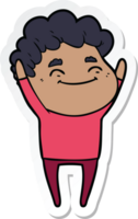 sticker of a cartoon friendly man png