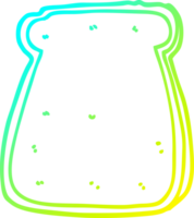 cold gradient line drawing of a cartoon slice of bread png