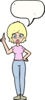 cartoon woman explaining her point with speech bubble png