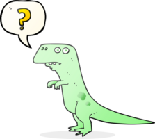 hand drawn speech bubble cartoon confused dinosaur png