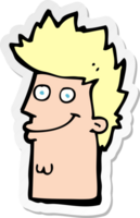 sticker van een cartoon gelukkig man gezicht png