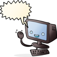 Cartoon-Computer mit Sprechblase png