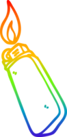 rainbow gradient line drawing of a cartoon disposable lighter png