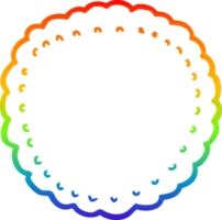 rainbow gradient line drawing of a cartoon biscuit png