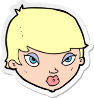 sticker of a cartoon unimpressed woman png