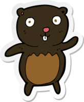 adesivo de um filhote de urso preto de desenho animado png