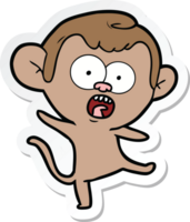 autocollant d'un singe choqué de dessin animé png