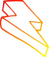 warm gradient line drawing of a cartoon thunder bolt png