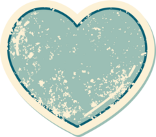 iconic distressed sticker tattoo style image of a heart png