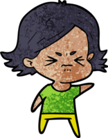 niña enojada de dibujos animados png