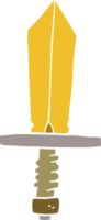 cartoon doodle of an old bronze sword png