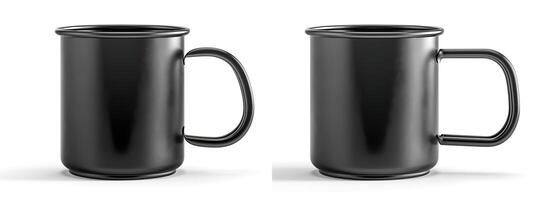 AI generated Customizable Black Camping Mug Template, Perfect for POD Mockup E-Commerce, with Transparent Background Essential for Outdoor Gear photo